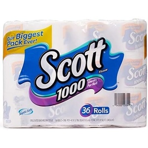 image:imageScott 1000 Toilet Paper 8 Rolls SepticSafe 1Ply Toilet Tissue1000 Sheets Pack of 36