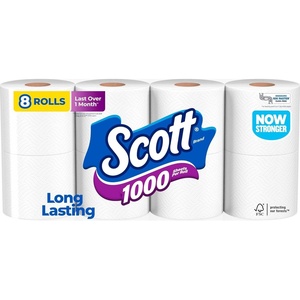 image:imageScott 1000 Toilet Paper 8 Rolls SepticSafe 1Ply Toilet Tissue1000 Sheets Pack of 8