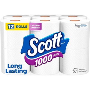 image:imageScott 1000 Trusted Clean Toilet Paper 32 Rolls 1000 Sheets per Roll12 count Pack of 1