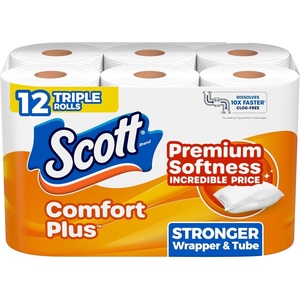image:imageScott ComfortPlus Scented Tube Toilet Paper 12 Rolls 310 Sheets per Roll12 Rolls 231 Sheets
