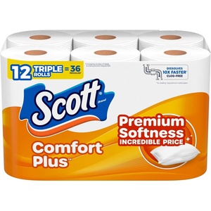 image:imageScott ComfortPlus Scented Tube Toilet Paper 12 Rolls 310 Sheets per Roll231 sheets Pack of 12
