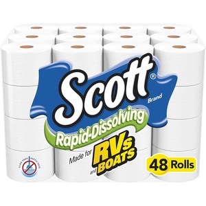 image:imageScott RapidDissolving Toilet Paper 48 Double Rolls SepticSafe Toilet Paper231 sheets Pack of 48