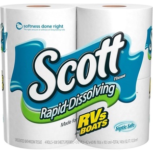image:imageScott RapidDissolving Toilet Paper 48 Double Rolls SepticSafe Toilet Paper308 sheets Pack of 48