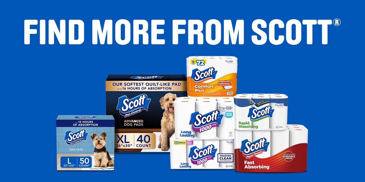 Scott｜Trusted Clean Toilet Paper,Durable Absorbent Paper For Daily Needs